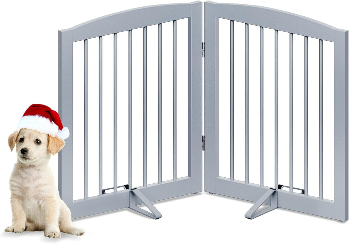 Foldable Freestanding Pet Gate. Flexible room dividing without wall mounting.