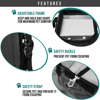 PetAmi Dog Purse Carrier for Small Dogs, Airline Approved Soft Sided Pet Carrier with Pockets, Ventilated Dog Carrying Bag for Puppy Cat, Dog Travel Supplies Bag, Sherpa Bed, Max 12 lbs, Stripe Black