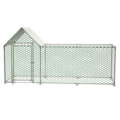 Metal Chicken Coop,Walk-in Chicken Run,Poultry Chicken Hen Pen Cage,Rabbits Duck Cages,With Cover