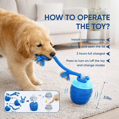 2026 Upgraded Smart Interactive Dog Toy Ball Boosts Intelligence Fitness For Small Medium Large Dogs Fits Indoor Hardwood Floors Outdoor Carpet Randomly Comes With 1 Spare Chew Rope