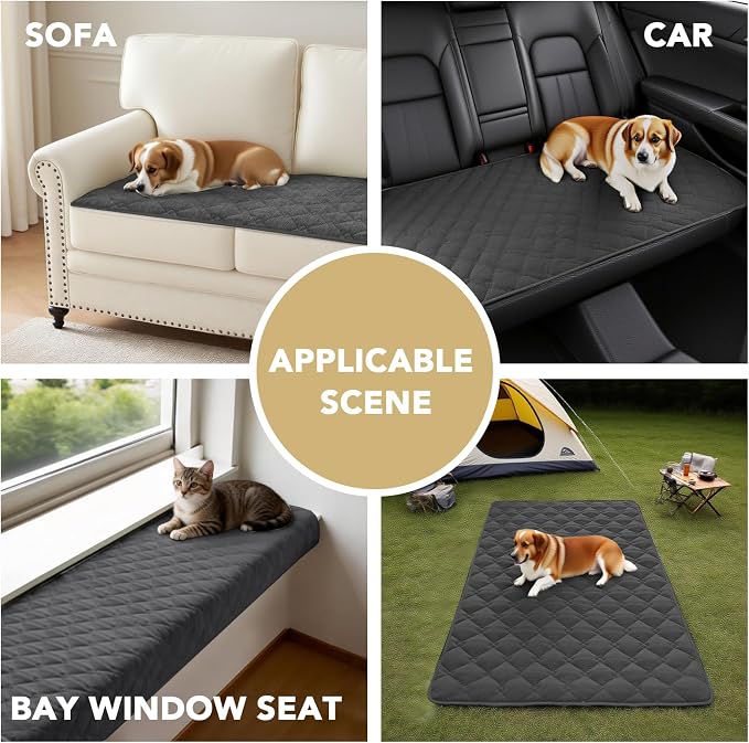 H.VERSAILTEX Chenille Couch Cover for Dogs Washable Soft Fuzzy Chair Covers Armchair Sectional Sofa Cover Thick Pet Couch Cover Protector Non-Slip Dog Bed Cover(Grey, 28" x 34")