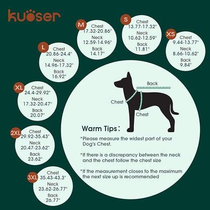 Kuoser Dog Winter Coat, Windproof Dog Fleece Jacket British Style Plaid Cold Weather Doggie Vest Coats, Reversible Cozy Warm Pet Clothes Apparel for Large Size Dogs XL