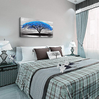 canvas wall art for living room bathroom Wall Decor Black and white landscape Blue tree moon painting to Hang Home Decorations for office bedroom kitchen Works canvas Prints pictures 24" x 48"inch