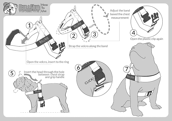 Adjustable Dog Harness– No Pull, No Choke – for English Bulldogs, French Bulldogs, Pugs & Broad-Chested Breeds – Easy, Safe Walks (Violet, Medium)