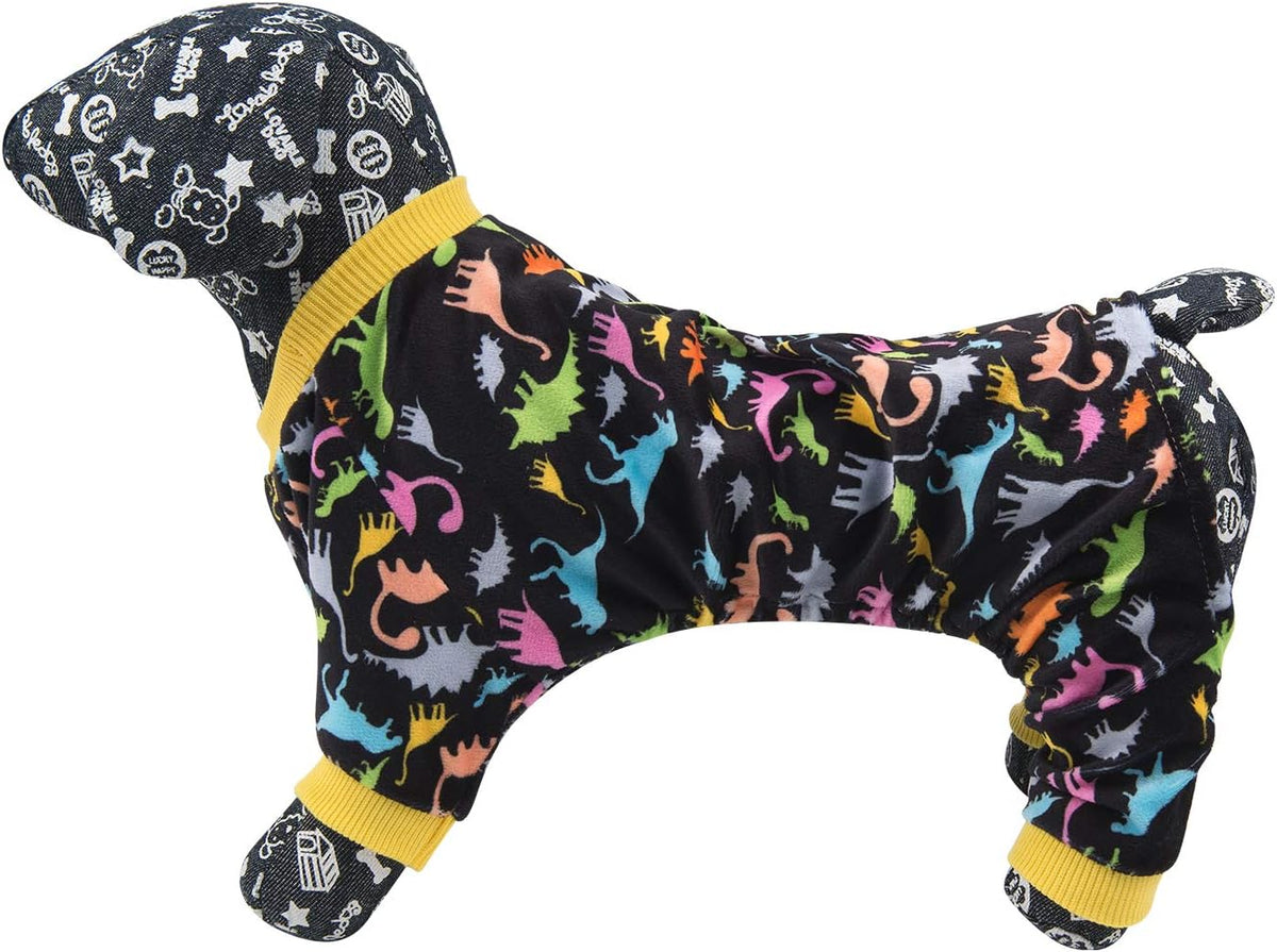 CuteBone Dog Halloween Pajamas Puppy Onesies Small Dogs Soft Pjs Coat Cat Apparel Comfy Pet Christmas Clothes Outfit Doggie Bodysuit P26M