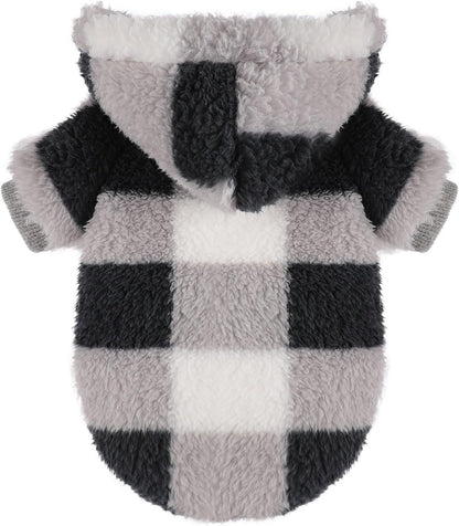 Small Dog Sweater for Dogs Hoodies, Winter Clothes Boy Girl Male Female, Warm XS Fleece Hoodies Pet Coat Apparel Outfit(XS, Black)