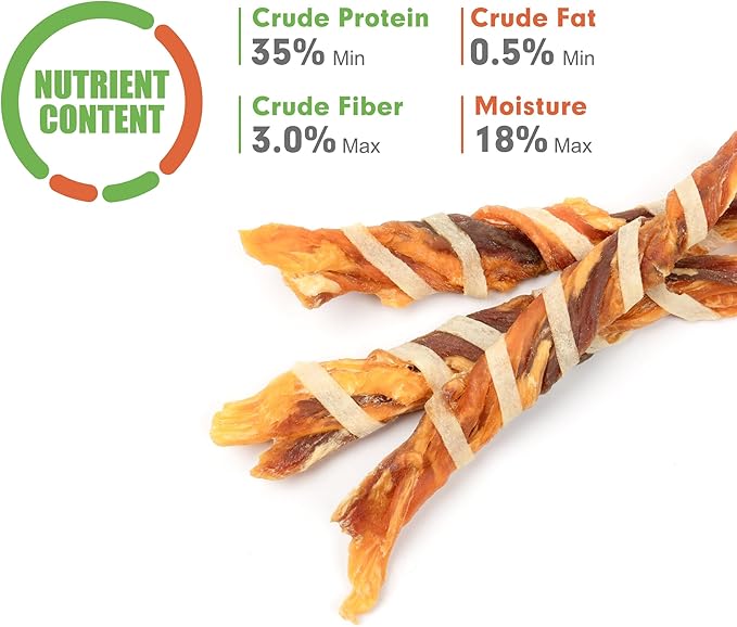 MON2SUN Dog Treats, Triple Flavor Jerky Twist Sticks, 4.5-5 Inch Chicken Duck and Codfish Sticks Chews for Small Dogs, Healthy Snacks, 17.64 oz (50 Count-Pack of 1)