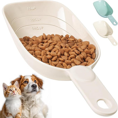 Dog Food Scoop 1 Cup, One Cup Measuring Cup, Food-Grade Melamine Pet Food Scoop, Durable 1 Cup Scoop with Precise Markings, BPA-Free & Dishwasher Safe (White, 8oz)