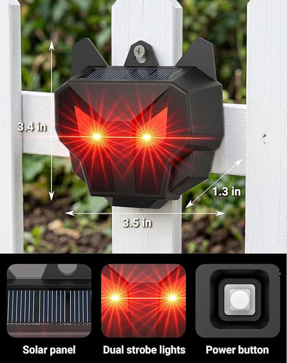 4 Pack Solar Nocturnal Animal Repeller with Red Flashing Lights, Humane Coyote Deterrent for Fox Raccoon Skunk Deer, Waterproof Predator Eyes Animal Deterrent for Chicken Coop & Garden