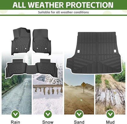 Cargo Liners for 2025 2026 Toyota 4Runner 5 Seats Gas, Rear Trunk Mat with Floor Liners All Weather Cargo Mats Protector Accessories(Not for Hybrid EV&i-Force MAX)