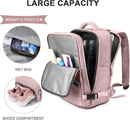 coowoz Travel Backpack For Women Men,Carry On Backpack,Hiking Backpack Waterproof Outdoor Sports Rucksack Casual Daypack travel essentials（Pink Purple）