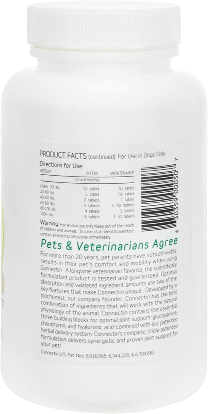 InClover Connectin Natural Hip & Joint Supplement for Dogs with Glucosamine, Chondroitin & Hyaluronic Acid - Tablet for Dog Mobility, Comfort & Active Lifestyle Support, 50 Count