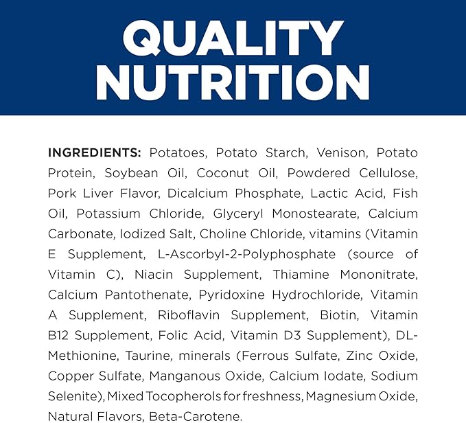 Hill's Prescription Diet d/d Skin/Food Sensitivities Potato & Venison Formula Dry Dog Food, Veterinary Diet, 17.6 lb. Bag