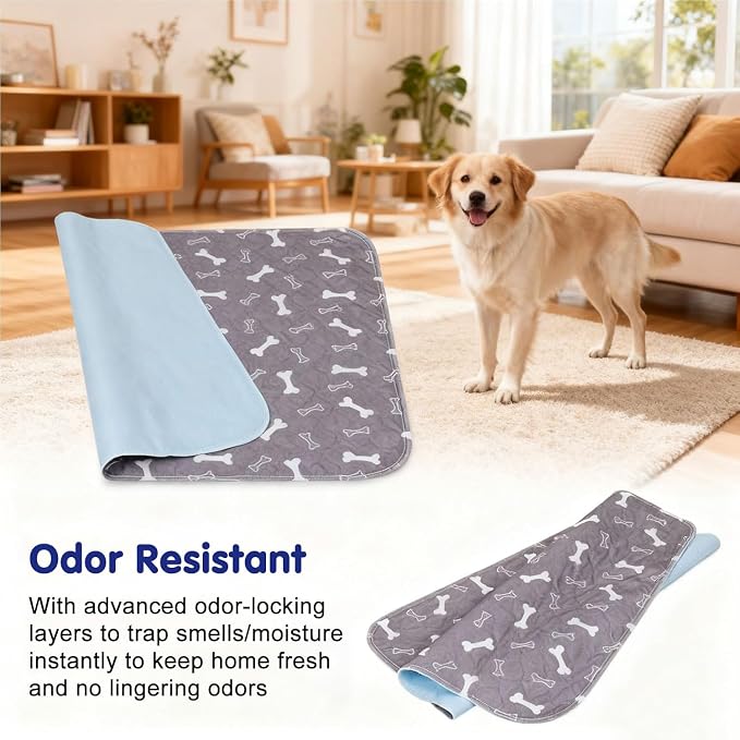 Pee Pads with Pheromones, Elite Pads for Cats, Washable Pee Pads for Dogs, Leak-Proof & Anti-Slip Pet Training Pad for Home & Travel(Brown-B, L: 31.5" × 27.6")