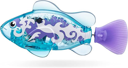 Robo Alive Robo Fish Series 2 (Teal + Orange 2 Pack) by ZURU Robotic Swimming Fish Water Activated, Changes Color, Comes with Batteries, Amazon Exclusive - Teal + Orange (2 Pack), 7165E