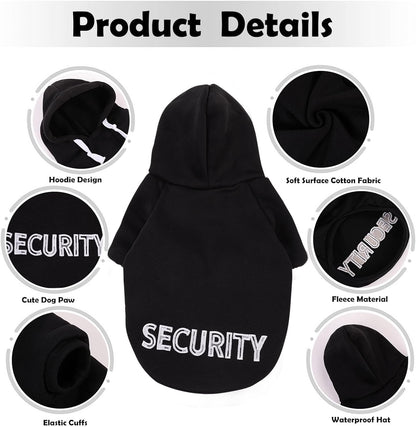 SAWMONG Dog Hoodie,Flannel Pet Hooded Sweater with Hat Puppy Pullover Sweater Shirt,Dog (Security Black,3XL)