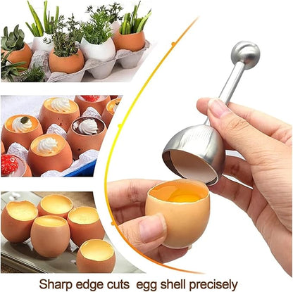 Stainless Steel Egg Topper, Eggshell Cutter Cracker Opener Remover, Multipurpose Egg Cup Kitchen Gadget(Egg opener)