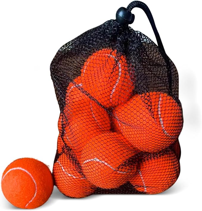 Magicorange Tennis Balls, 12 Pack Advanced Training Tennis Balls Practice Balls, Come with Mesh Bag for Easy Transport, Good for Beginner Training Ball