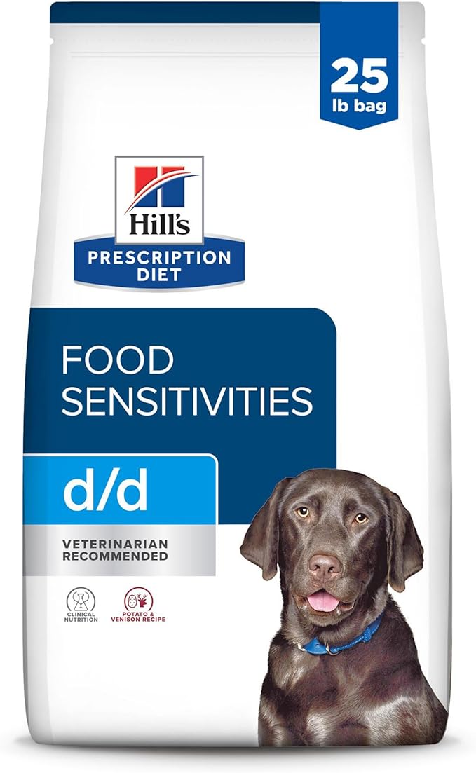 Hill's Prescription Diet d/d Food Sensitivities Grain Free Potato & Venison Flavor Dry Dog Food, Veterinary Diet, 25 lb. Bag