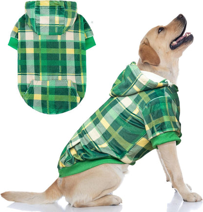 BEAUTYZOO Dog Hoodie Sweaters for Small Medium Large Size Dogs Girls Boys- Premium Quality, Ultra Soft, Superior Comfort Fit, Fleece Lined Hooded Sweatshirt- Cold Weather Pet Clothes Winter Coat,Plaid
