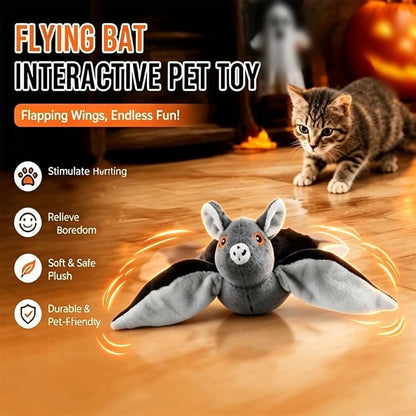 Flying Bat Dog Toy, 2026 New Flying Bat Toy for Dogs, Flapping Wings Interactive Pet Toy with Chirping Engages Cats and Dogs, Detachable USB Rechargeable, Hanging and Ground Play ，Owl：1PCS