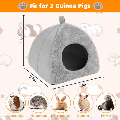 BWOGUE Guinea Pig House Bed Cozy Hamster Cave Large Hideout for Dwarf Rabbits Hedgehog Bearded Dragon Winter Nest Hamster Cage Accessories