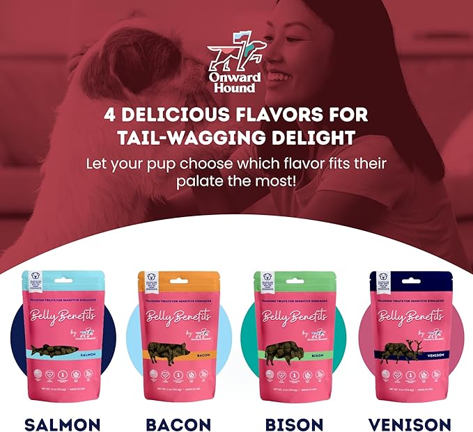 Onward Hound Training Treats for Dogs - Soft Venison - Low Calorie Dog Training Treats for Sensitive Stomachs with Single Source Premium Protein, Corn Free, & Soy Free Formula - 4 oz