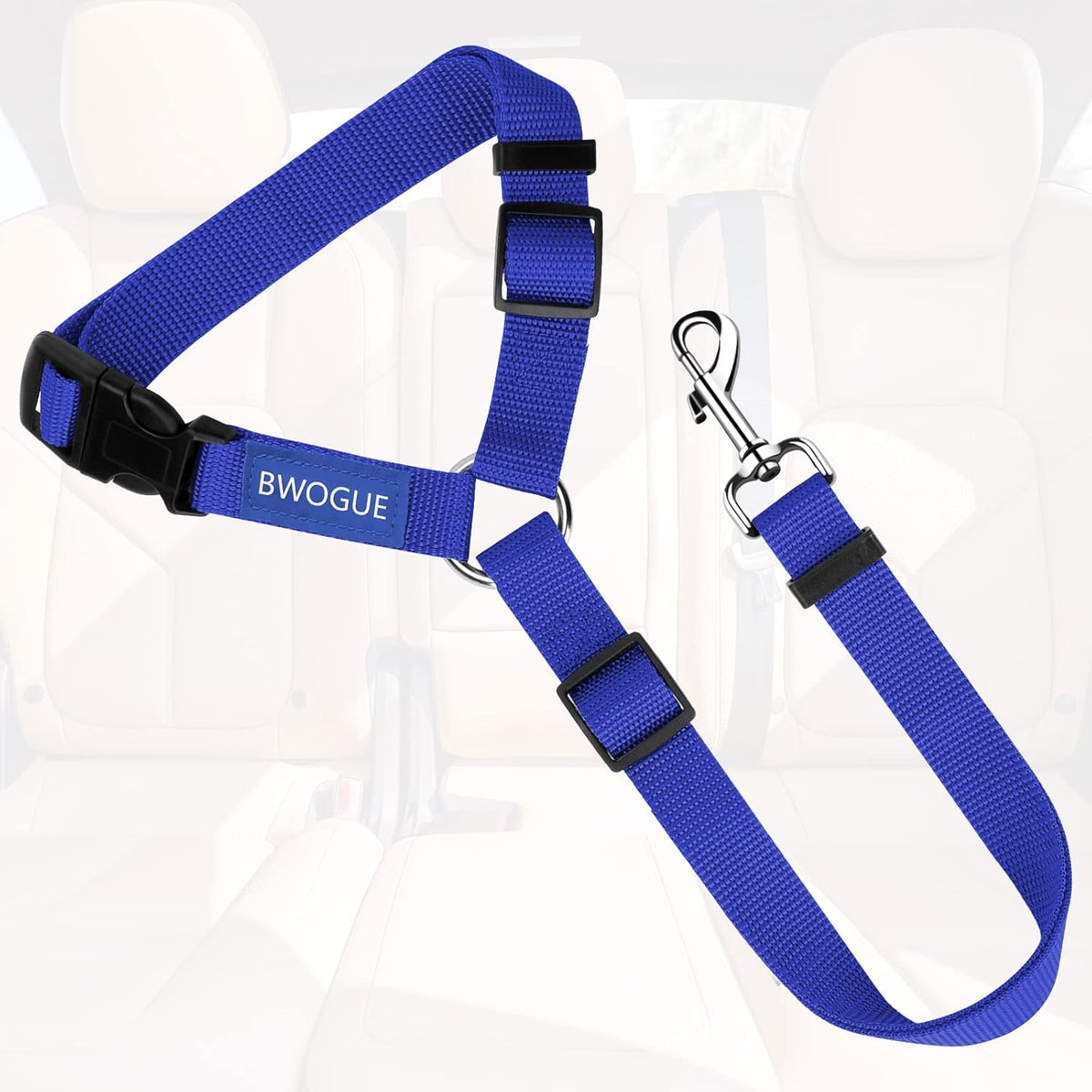 BWOGUE Pet Dog Cat Seat Belts, Car Headrest Restraint Adjustable Safety Leads Vehicle Seatbelt Harness (1 Pack)