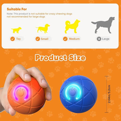 2PCS Shaky Ball Toy for Dogs, Vibrating Dog Ball, USB Rechargeable, Interactive, Automatic Moving, Bouncing, Perfect for Small, Medium, Large Dogs (Small, Cosmic)