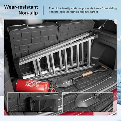 powoq Cargo Mat Compatible with 2021-2026 Jeep Grand Cherokee L Overland Trunk Mat Backrest TPE Cargo Liner Replacement for 2021-2026 Jeep Grand Cherokee L Accessories (Trunk Mat+Backrest Mats)