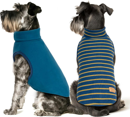 KYEESE 2Pack Dog Sweater Pullover Dog Sweaters for Small Dogs Male Warm Pet Coats Stretchy Dachshund Clothes Soft Pet Sweatshirt Turtleneck Dogs Clothes
