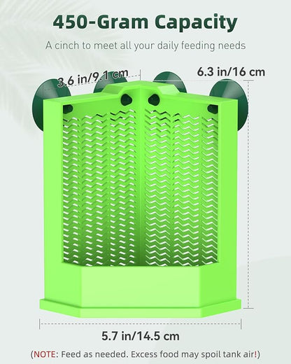 Pawfly Reptile Feeder Bowl - Escape-Proof Corner Hunting Dish, Wall-Mounted Insect Feeder for Bearded Dragons, Chameleons, Geckos, Frogs & Lizards with Suction Cups