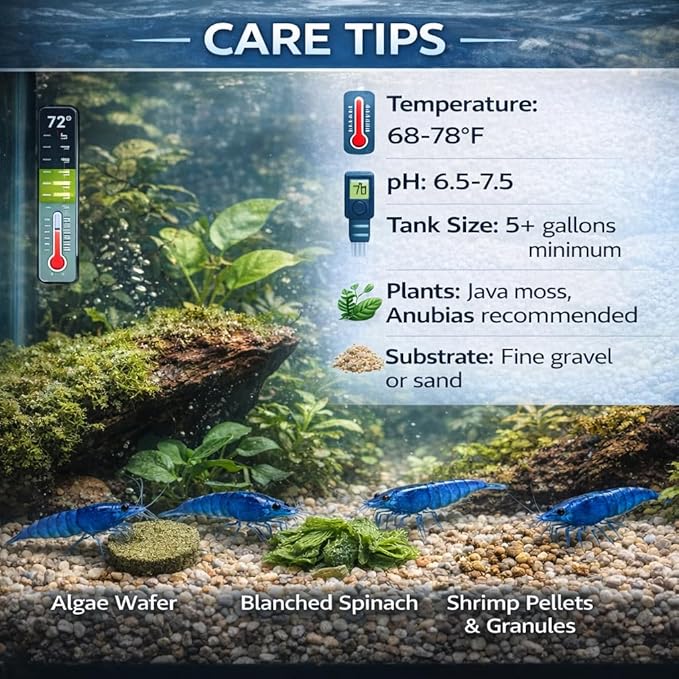 20 Blue Dream Supreme Gene Shrimps Live Freshwater Shrimp Aquarium Neocaridina, Live Arrival Guarantee