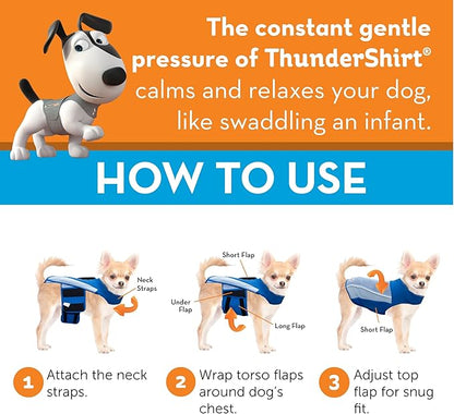 ThunderShirt Breeze for Dogs, X-Small, Sky Blue, Extra Breathable Mesh Fabric, Dog Anxiety Relief Vest for Every Day Stress & Calming During Thunder Storms and Fireworks