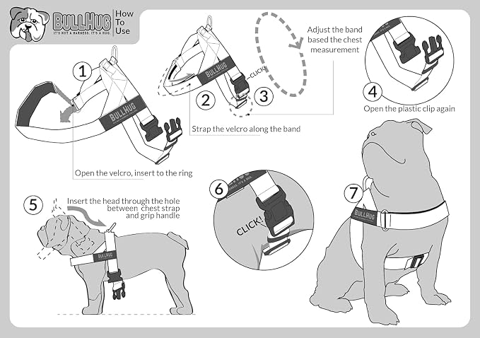 Adjustable Dog Harness– No Pull, No Choke – for English Bulldogs, French Bulldogs, Pugs & Broad-Chested Breeds – Easy, Safe Walks (Silver, Small)