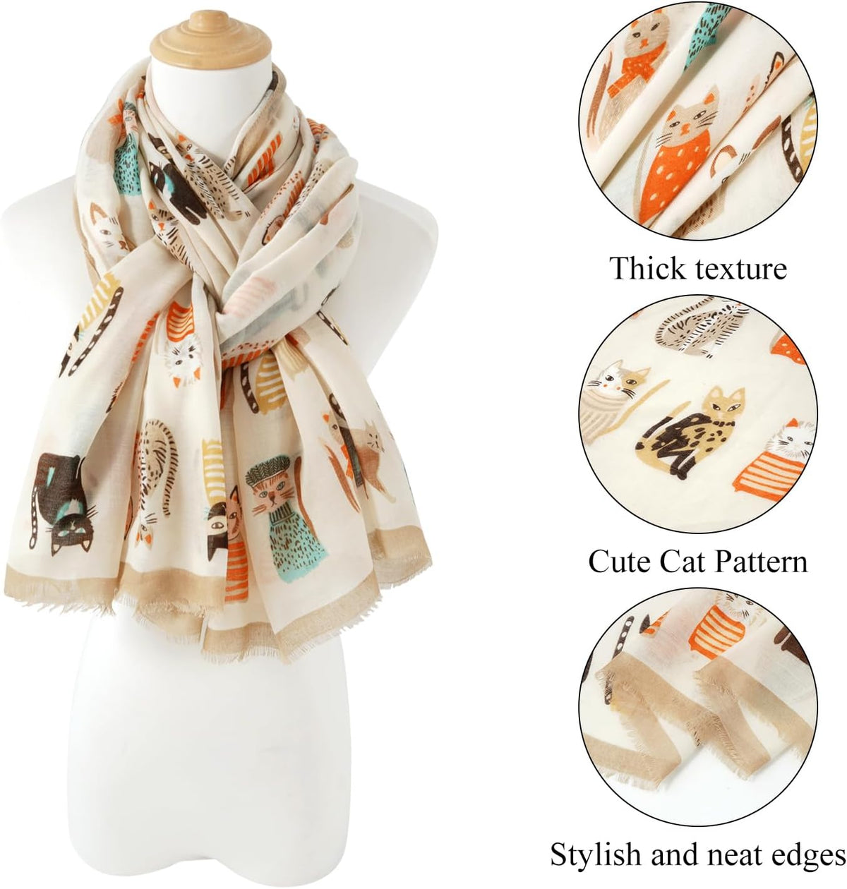 E-Clover Fashion Scarf for Women Lightweight Scarves Shawl Wrap for Spring/Summer Winter