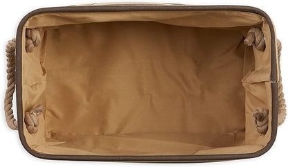 Bone Dry Pet Storage Collection Striped Paw Patch Bin, Small Rectangle, Brown