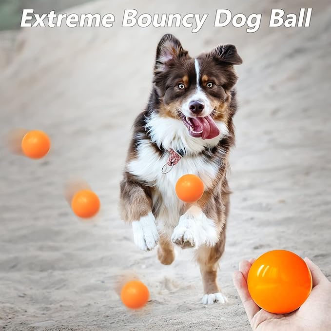 Indestructible Dog Toys - Solid Rubber Balls for Aggressive Chewers, 100% Safe & Non-Toxic, Floating Fetch Toys for Medium & Large Dogs