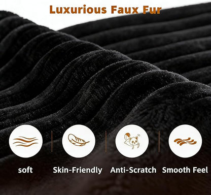 40" Ottoman for Couch, Plush Corduroy Memory Foam Ottoman Cloud Boneless Sectional Couch for Living Room Foot Stools Black