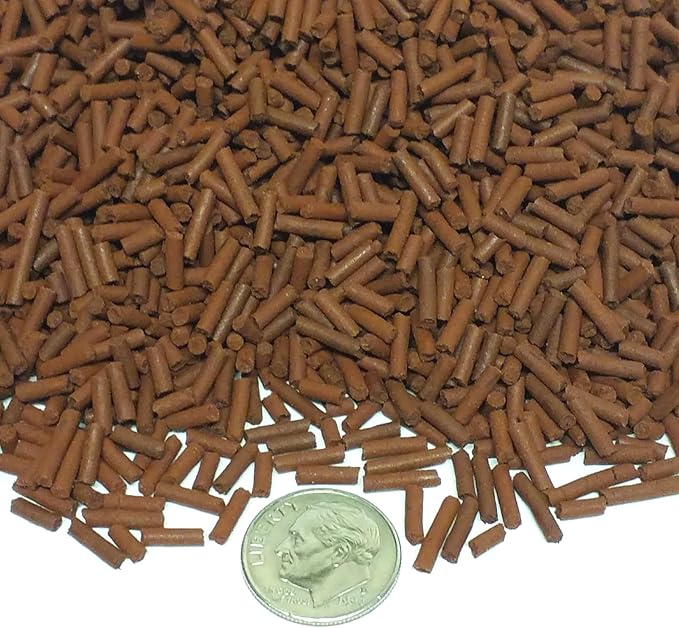 Aquatic Foods Inc. Bloodworm 3/64" x 1/4" Sinking Micro Sticks for Discus, Cichlids, Carnivores, Plecos, Catfish, Shrimp, Snails, All Community Tropical Fish...1/8-lb