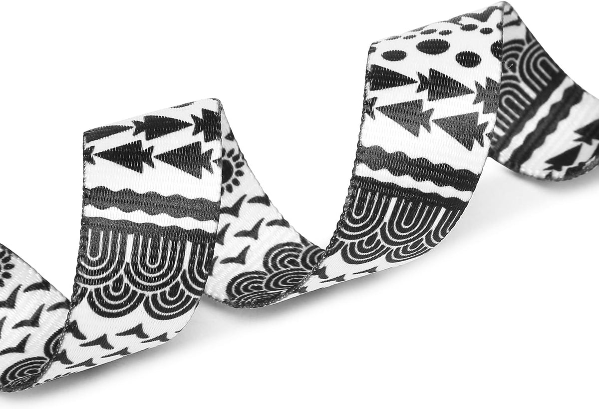 Mercano Adjustable Dog Collar - Special Design Patterns, Soft Nylon Comfortable Sturdy Pet Collar for Small Medium Large Dogs (L, Black White B)