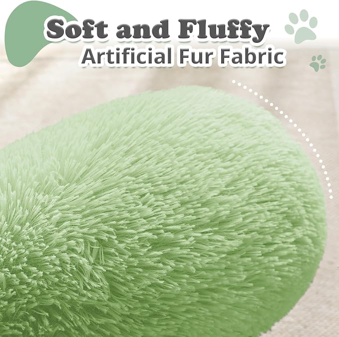 JOLLYVOGUE Dog & Cat Bed, Calming Anti-Anxiety Pet Bed for Small Dogs, Fluffy Donut Cushion for Small and Medium Pets (20")