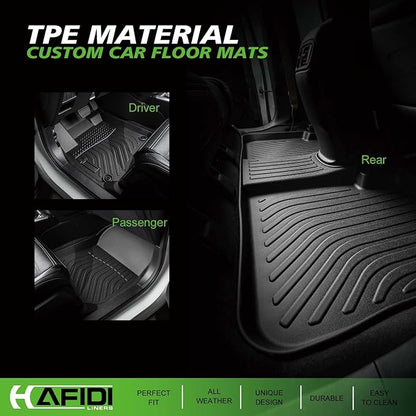 All Weather car Floor Mats & Cargo Liner for Hyundai Tucson Hybrid 2022-2025 2026 (Trunk Area with Subwoofer Model) Custom Fit Full Set Accessories - Black