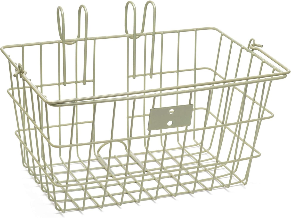 Retrospec Apollo-Lite Lift-Off Bike Basket - Detachable Steel Handlebar Basket with Carrying Handle for Commuting, Shopping & Beach Trips - 14.5in x 9.5in Weather-Resistant Biking Gear