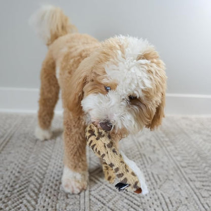 SPOT Skinneeez Jungle Cat 14 Inch Stuffing-Free Plush Squeaky Dog Toy – Soft Interactive Chew Toy for Small and Medium Dogs – Mess-Free Play for Light & Moderate Chewers