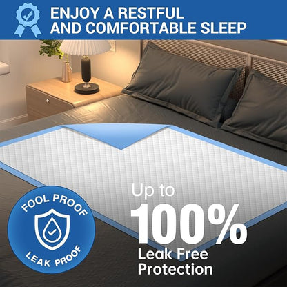MILDPLUS Bed Pads Disposable Adult 40"X60" Super Absorbent Pee Pads, Oversized Underpads for Adults, Elderly, Pets [150x200CM, 15pcs]