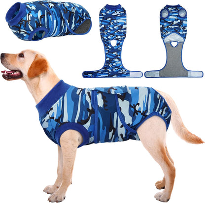 Kuoser Recovery Suit for Dogs Cats After Surgery, Professional Pet Recovery Shirt Dog Abdominal Wounds Bandages, Substitute E-Collar & Cone,Prevent Licking Dog Onesies Pet Surgery Recovery Suit