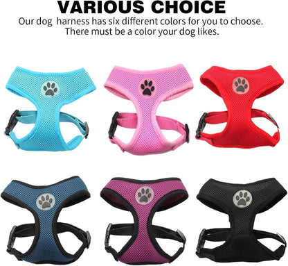 BINGPET Small Dog Harness - Breathable Mesh Puppy Cat Harnesses - No Pull Adjustable Dog Harness Dog Vest Harness for Small and Medium Dogs