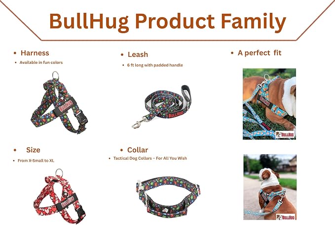 Adjustable Dog Harness– No Pull, No Choke – for English Bulldogs, French Bulldogs, Pugs & Broad-Chested Breeds – Easy, Safe Walks (Silver, Medium)