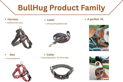Adjustable Dog Harness– No Pull, No Choke – for English Bulldogs, French Bulldogs, Pugs & Broad-Chested Breeds – Easy, Safe Walks (Teal, Medium)